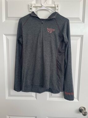 Virginia Tech Grey VT Hooded Quarter Zip